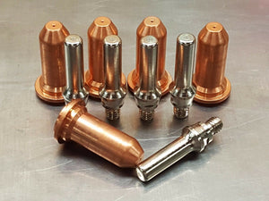 10pc iPT60 iPT40 PT-60 PT-40 Extended 30A Plasma Nozzles + Electrodes 62204