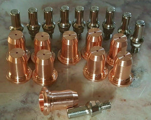 20pc PT-60 PT-40 Backstriking Electrodes + 50A Nozzles Plasma Torch
